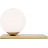 Dekoracyjna Lampa stołowa szklana kula glamour Stella mosiężno-biała do salonu, przedpokoju lub sypialni.