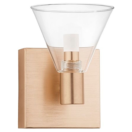Stylowy Kinkiet szklany glamour Fanon LED złoty do salonu i kuchni.