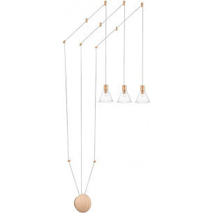 Fanon LED gold hanging triple wall lamp