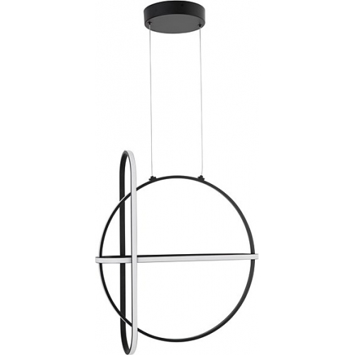 Elegancka Lampa wisząca nowoczesna Gallo Round LED czarna do sypialni i salonu