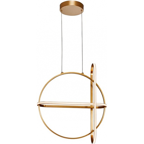 Elegancka Lampa wisząca glamour Gallo Round LED złota do salonu i jadalni