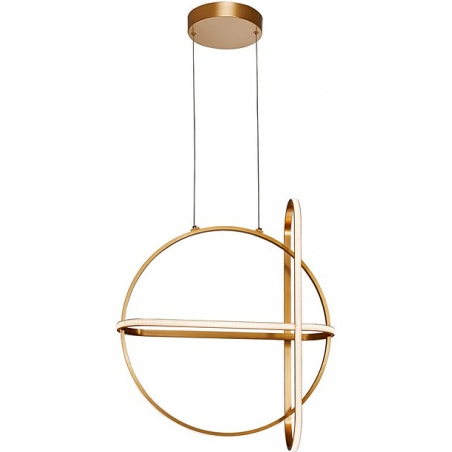 Elegancka Lampa wisząca glamour Gallo Round LED złota do salonu i jadalni