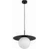 Elegancka Lampa szklana wisząca glamour Round Bubble 38 biało-czarna do salonu i jadalni