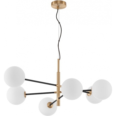Elegancka Lampa wisząca szklane kule Glasbollar VI biało-złota do sypialni i salonu