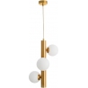 Klein III white&amp;brass glamour glass balls pendant lamp