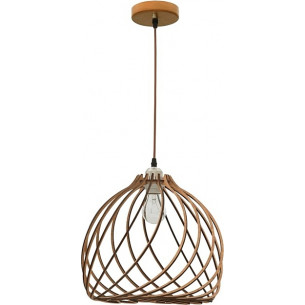 Wires 35 light wood wooden pendant lamp