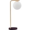 Stylowa Lampa stołowa szklana kula designerska Arezzo biało-złota do salonu i sypialni