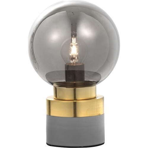 Tento smoke glass&amp;brass glamour glass ball table lamp