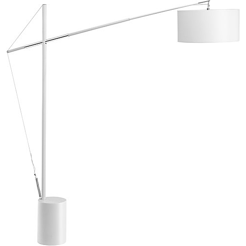 Hellen whiteadjustable floor lamp with shade