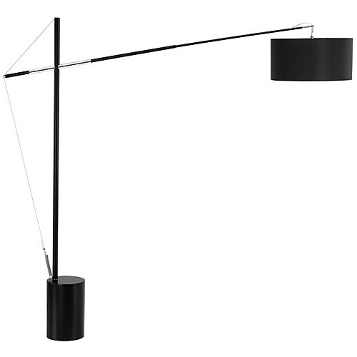 Hellen black adjustable floor lamp with shade