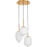 Tamo 30 white&amp;brass glamour glass triple pendant lamp