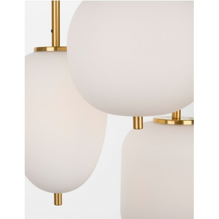 Tamo 30 white&amp;brass glamour glass triple pendant lamp