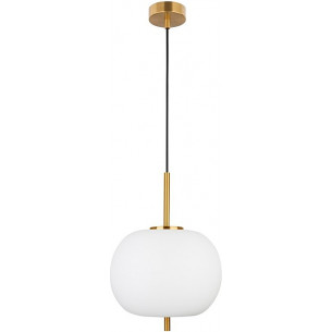 Tamo 30 white&amp;brass glamour glass pendant lamp