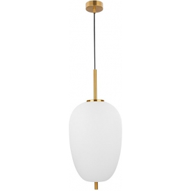 Tamo 27 white&amp;brass glamour glass pendant lamp