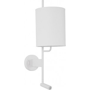 Manaya white wall lamp with shade and reading light