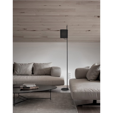 Stylowa Lampa podłogowa minimalistyczna z abażurem Manaya czarna do salonu i sypialni