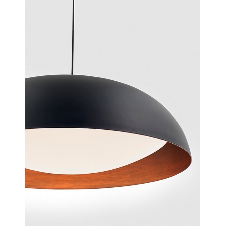 Elegancka Lampa wisząca okrągła Stansted 60 LED czarna do sypialni i salonu