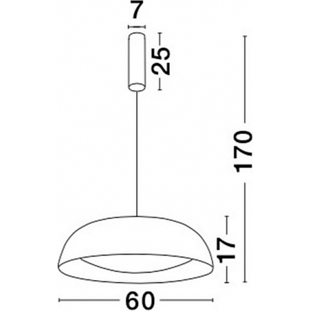 Stansted 60 LED black round pendant lamp