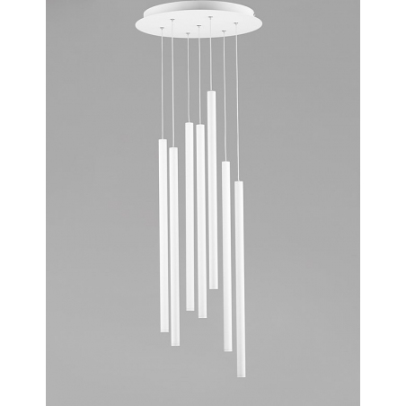 Fine 40 LED white matt tubes pendant lamp