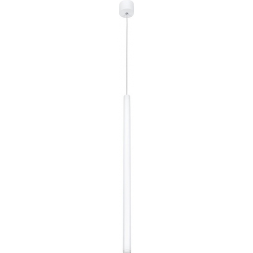 Punktowa Lampa wisząca tuba minimalistyczna Fine LED biały mat nad stół i wyspę kuchenną