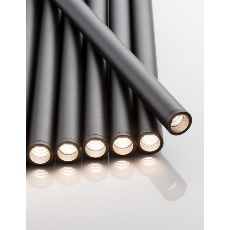 Fine 40 LED black matt tubes pendant lamp