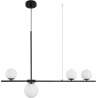 Stylowa Lampa wisząca szklana podłużna Bola 100 biało-czarna nad stół