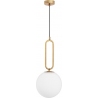 Bullet 25 white&amp;brass glamour glass ball pendant lamp