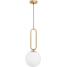 Bullet 20 white&amp;brass glamour glass ball pendant lamp
