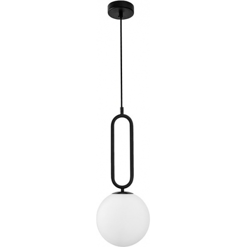 Elegancka Lampa wisząca szklana kula designerska Bullet 20 biało-czarna nad stół