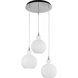 Hola 37 white glass triple pendant lamp