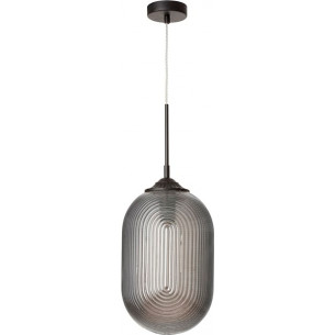 Elegancka Lampa wisząca szklana Pelota 22 szara do sypialni i salonu