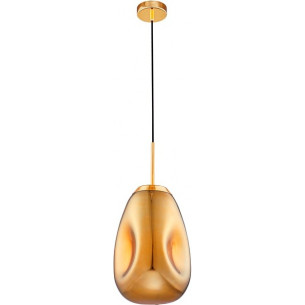 Crumpled 22 gold glass pendant lamp