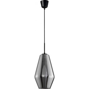 Renne 17 grey&amp;chrome modern glass pendant lamp