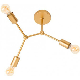 Stella III brass glamour semi flush ceiling light