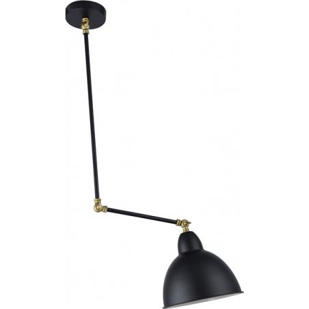 Petto black&amp;brass semi flush ceiling light with adjustable arm