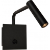 Stylowy Kinkiet minimalistyczny z włącznikiem Palermo LED czarny do sypialni.