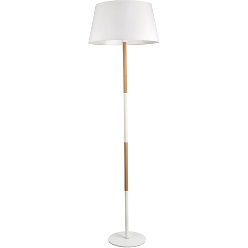 Stylowa Lampa podłogowa skandynawska z abażurem Skanda biała do salonu i sypialni