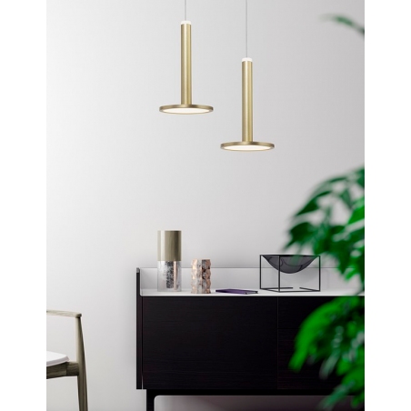 Elegancka Złota lampa wisząca glamour Plato 15 LED do salonu i jadalni