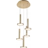 Plato Round 41 LED glamour gold pendant lamp with 5 lights