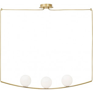 Louis 180 white&amp;brass glamour glass balls pendant lamp