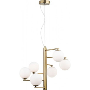 Antigo VI white&amp;brass glamour glass balls pendant lamp