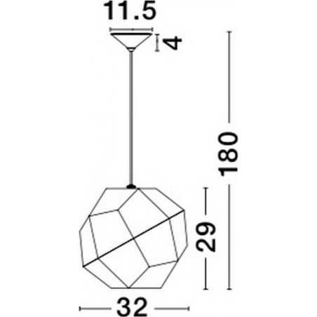 Bari 32 gold geometric mesh pendant lamp