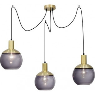 Odessa smoke glass&amp;brass glass balls pendant lamp