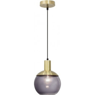 Odessa 20 smoke glass&amp;brass glass ball retro pendant lamp