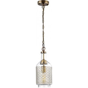 Mio 12 transparent&amp;brass retro glass pednant lamp