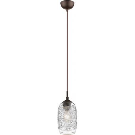 Stylowa Lampa wisząca szklana retro Daren II 12 przezroczysta z dekoracyjnym kloszem