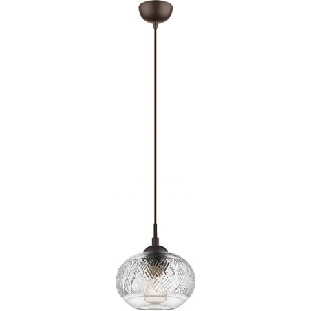 Stylowa Lampa wisząca szklana retro Daren 18 przezroczysta z dekoracyjnym kloszem