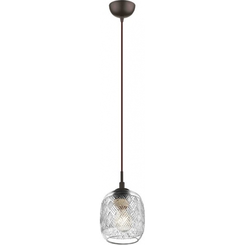 Stylowa Lampa wisząca szklana retro Daren 14 przezroczysta z dekoracyjnym kloszem