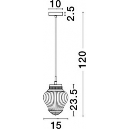 Stylowa Lampa wisząca szklana retro Daren 15 przezroczysta z dekoracyjnym kloszem