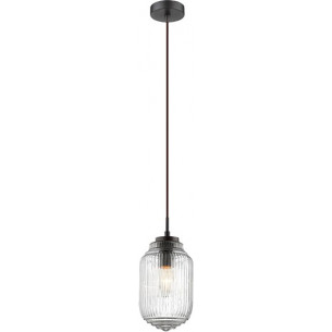 Stylowa Lampa wisząca szklana retro Daren 12 przezroczysta z dekoracyjnym kloszem